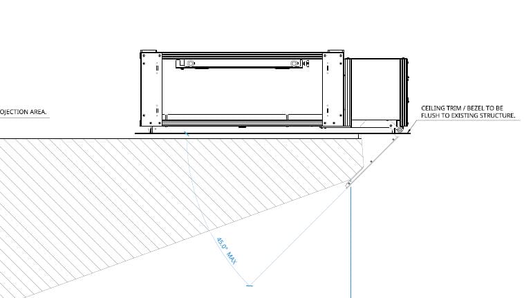 niewidoczny projektor w salonie